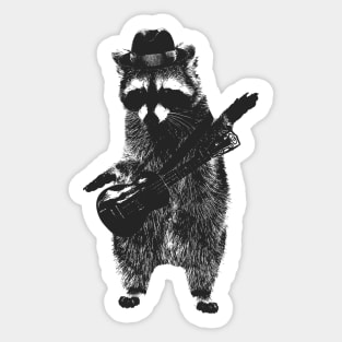 Raccoon wielding ukulele Sticker